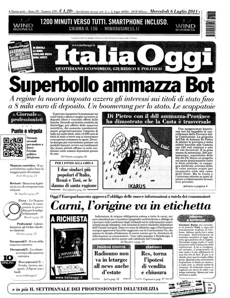 Italia oggi : quotidiano di economia finanza e politica